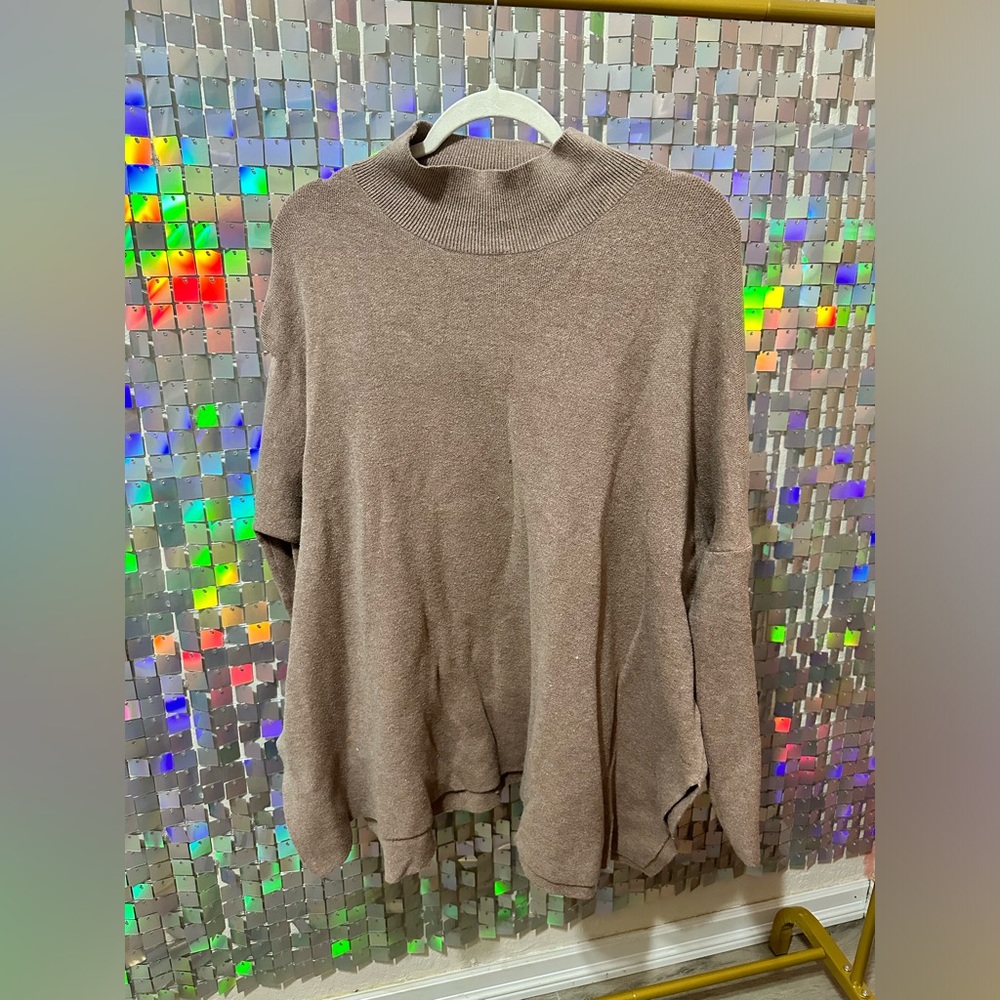 Side Slit Turtle Neck Tunic Top